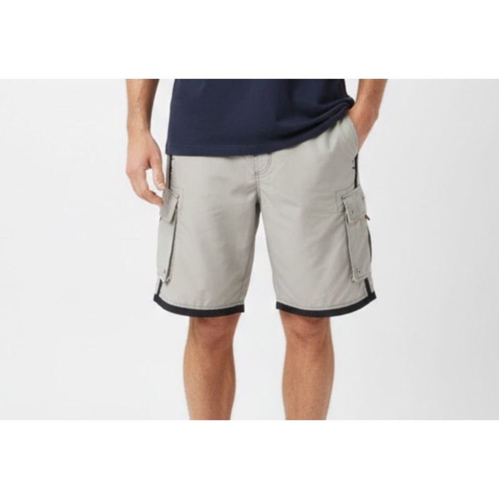 BOARDSPORTS USA Men's Cargo Board Shorts‎ Tan L G Drawstring Pockets